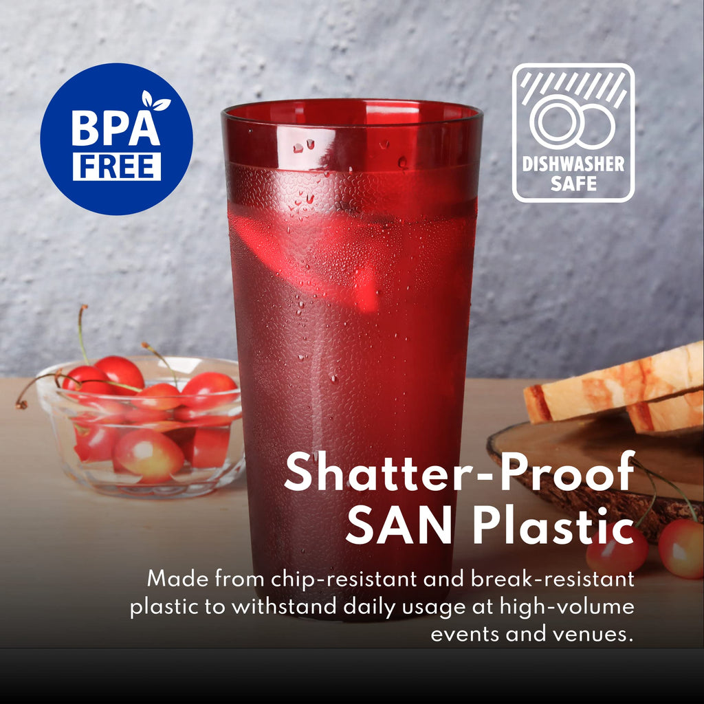New Star Foodservice | Restaurant-Grade Beverage Tumblers (Red (Set of 72), 12 oz)