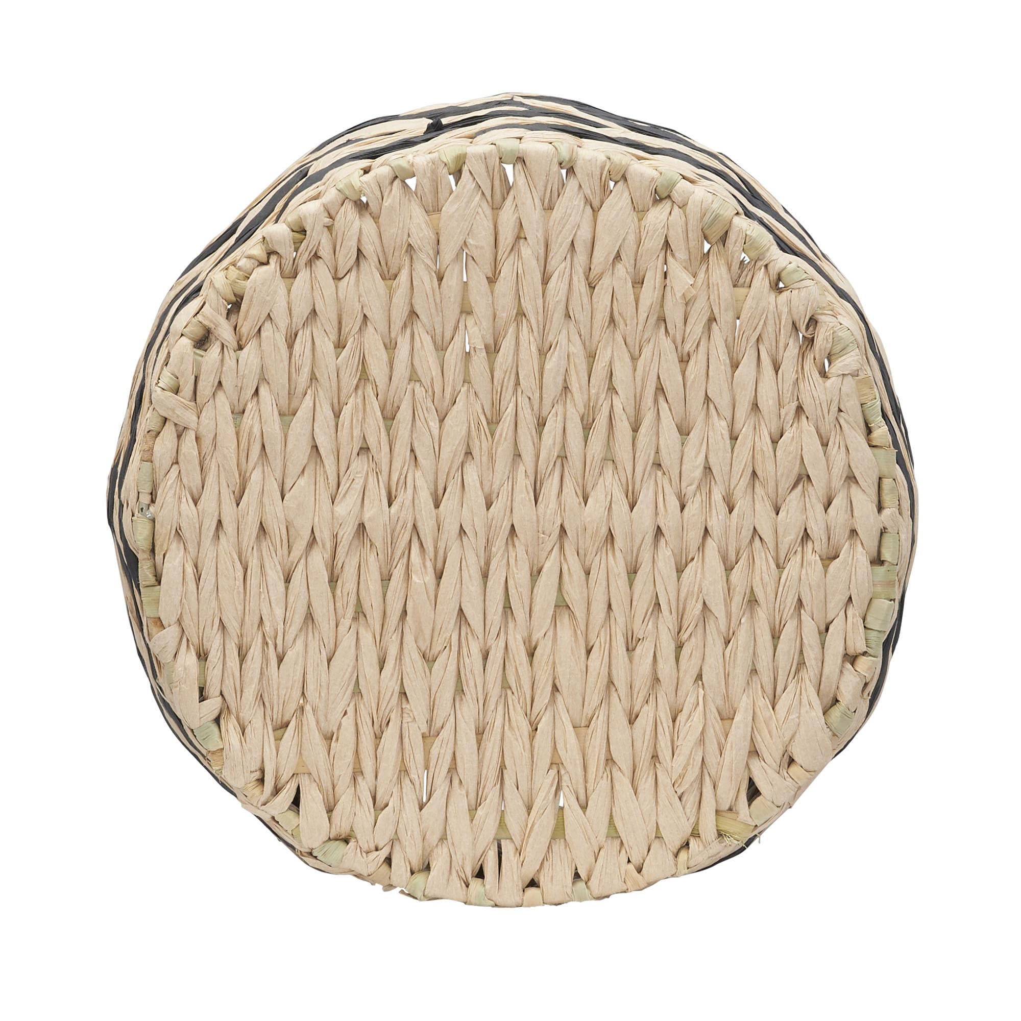 Household Essentials Cattail and Paper Zee Basket, Natural and Black