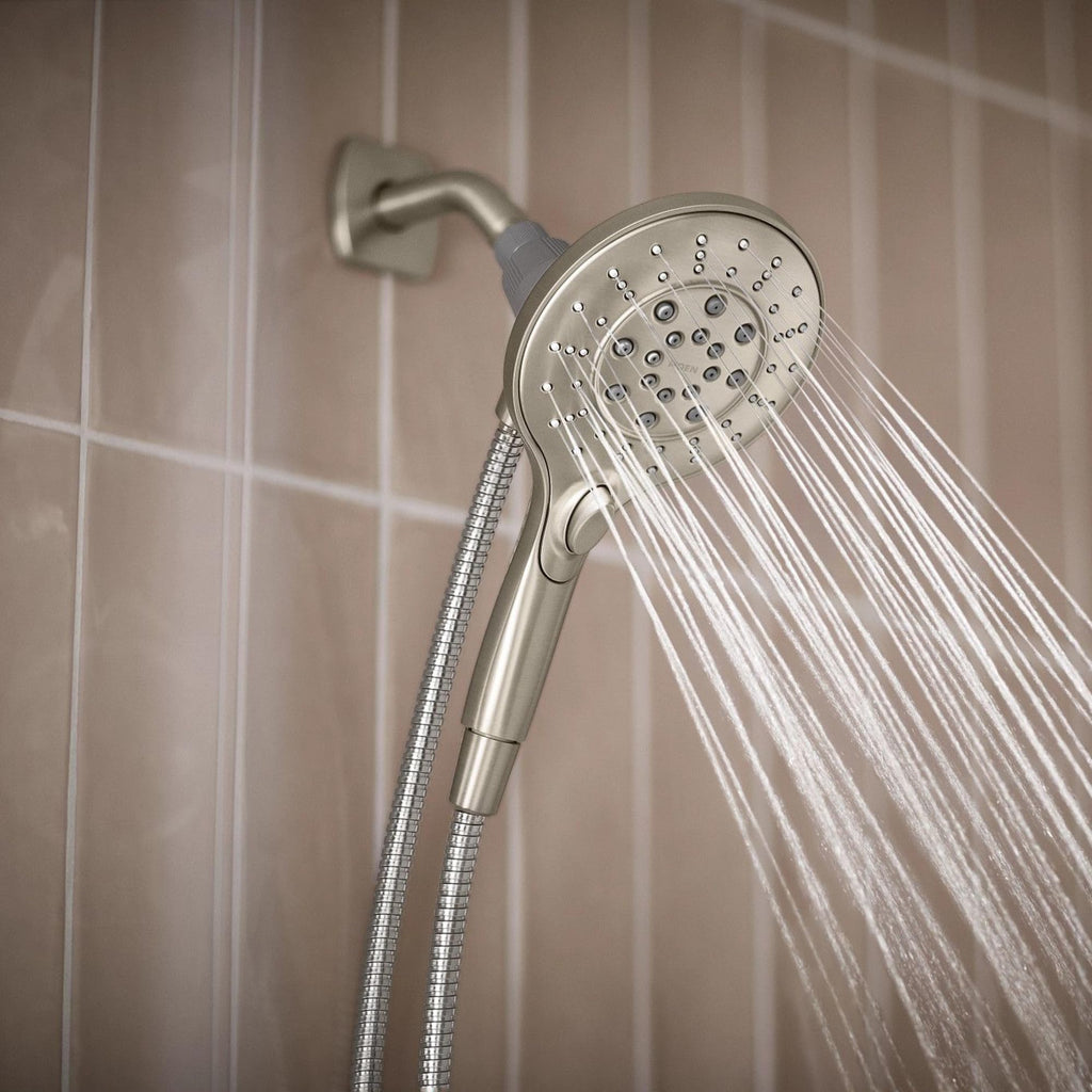 Moen Engage Spot Resist Brushed Nickel Six-Function 5.5-Inch Removable Handheld Showerhead with Magnetic Docking System, 26112SRN
