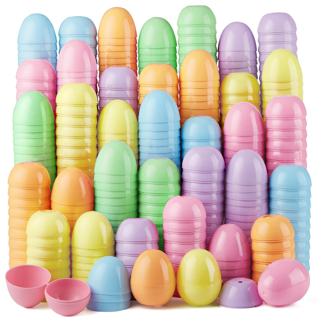 JOYIN 100 PCS Pastel Easter Eggs, 2.3" Empty Plastic Eggs, Colorful Plastic Eggshell Bulks for Easter Hunt, Filling Treats, Party Favor, Easter Basket Stuffers, Classroom Prize Supplies