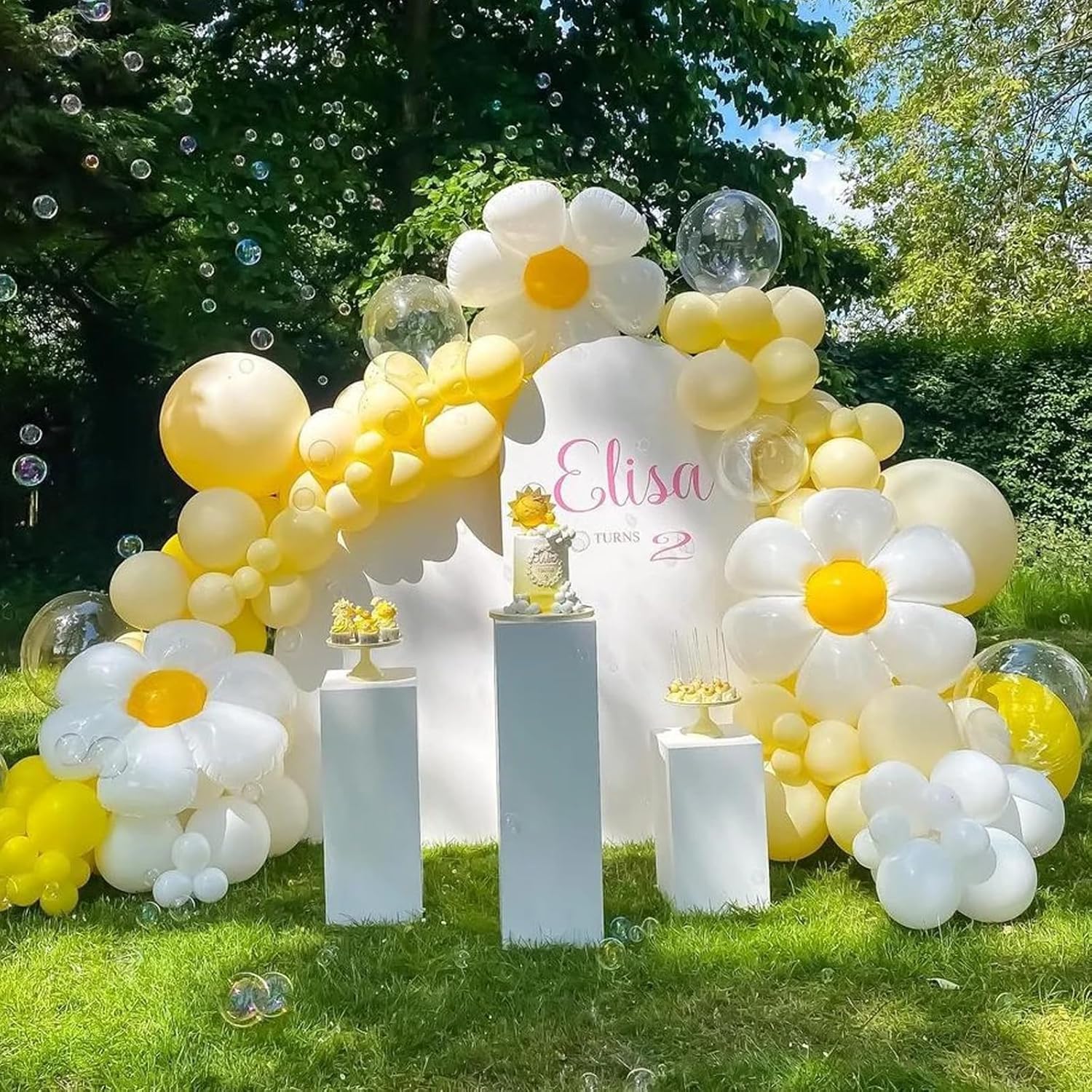 Voircoloria Mustard Yellow Balloon Garland Kit - 130pcs Latex Balloons in Various Sizes for Parties
