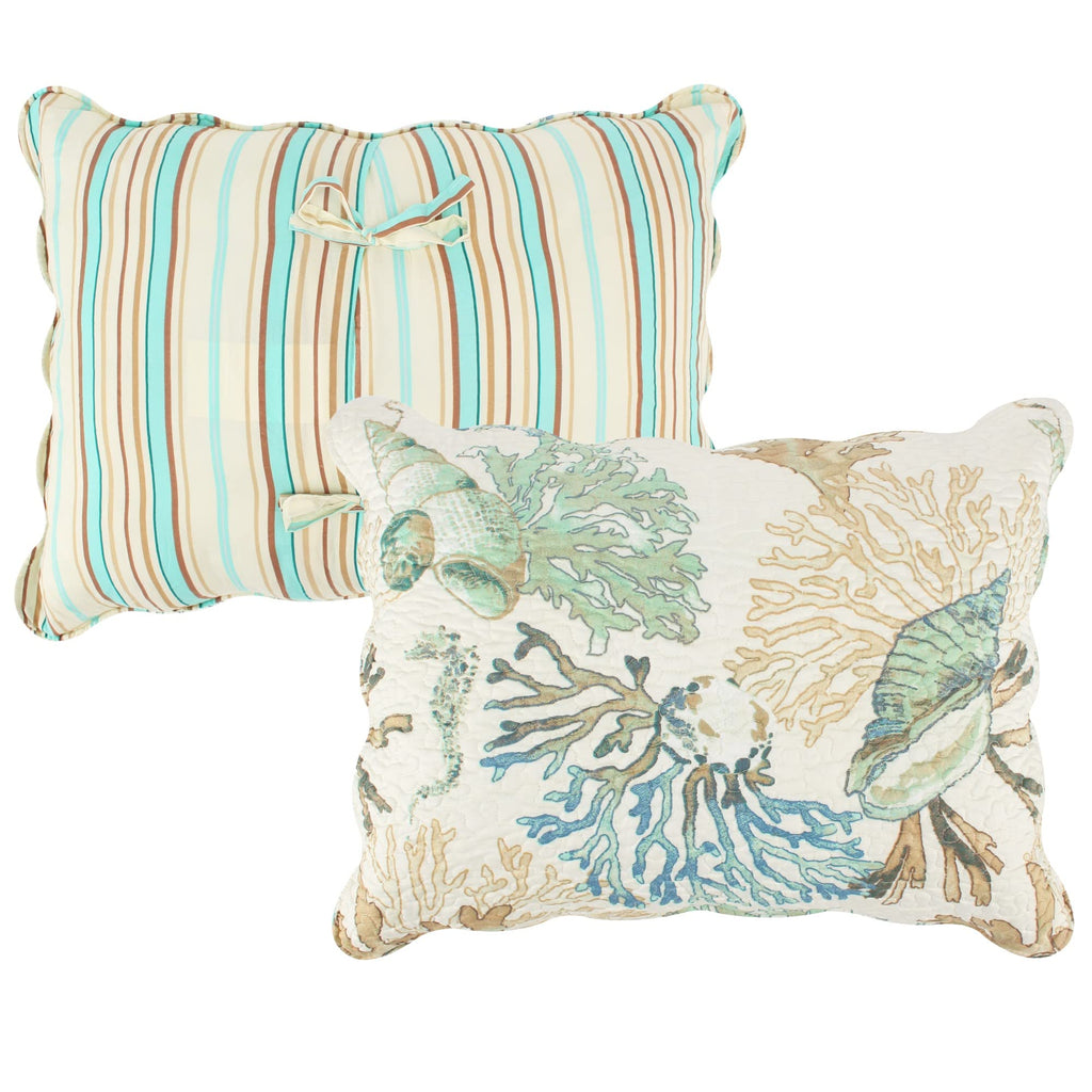 Barefoot Bungalow Atlantis Coastal Quilt Set, 3-Piece King/Cal King, Jade