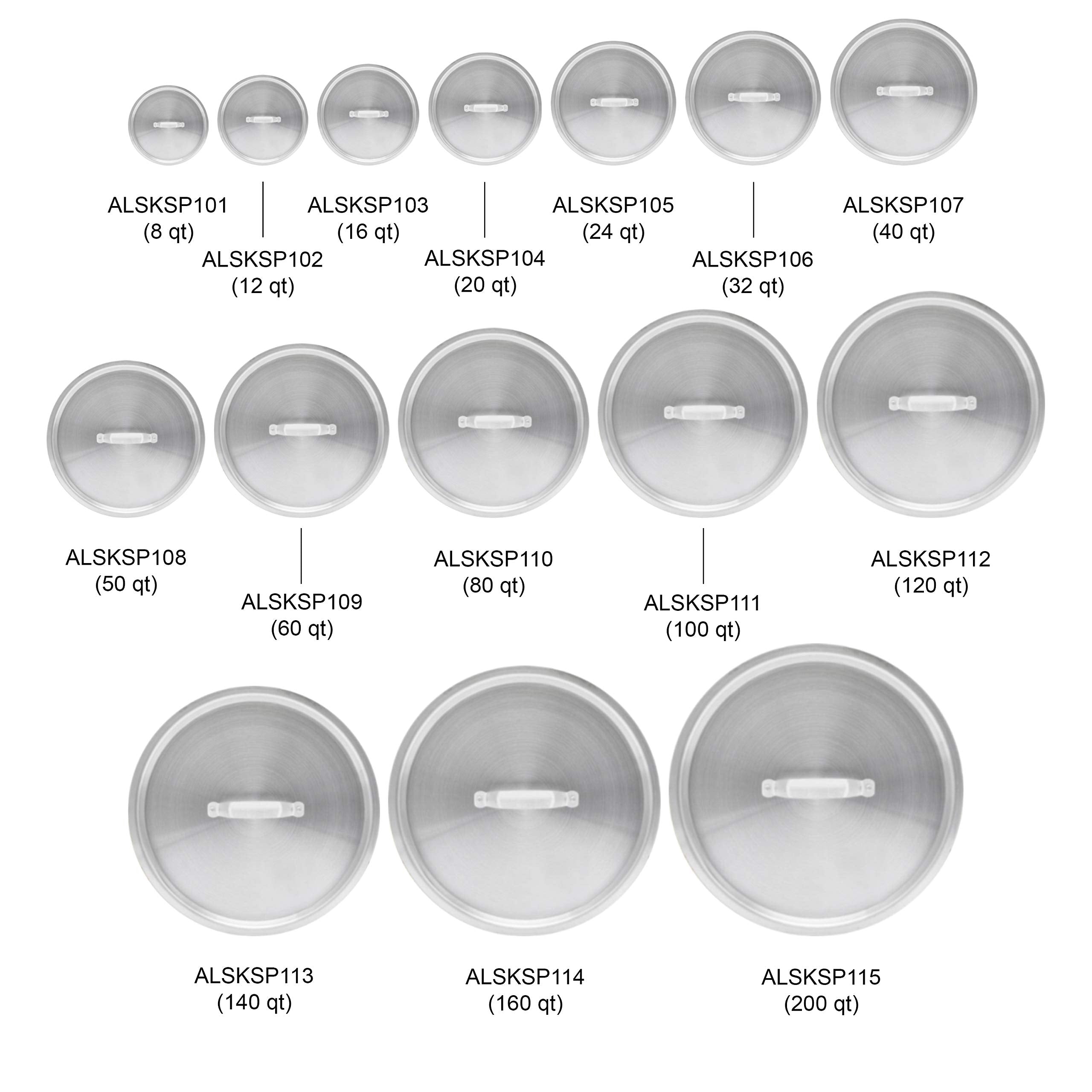 Thunder Group Aluminum Stock Pot Lid, 20 Quart, Silver