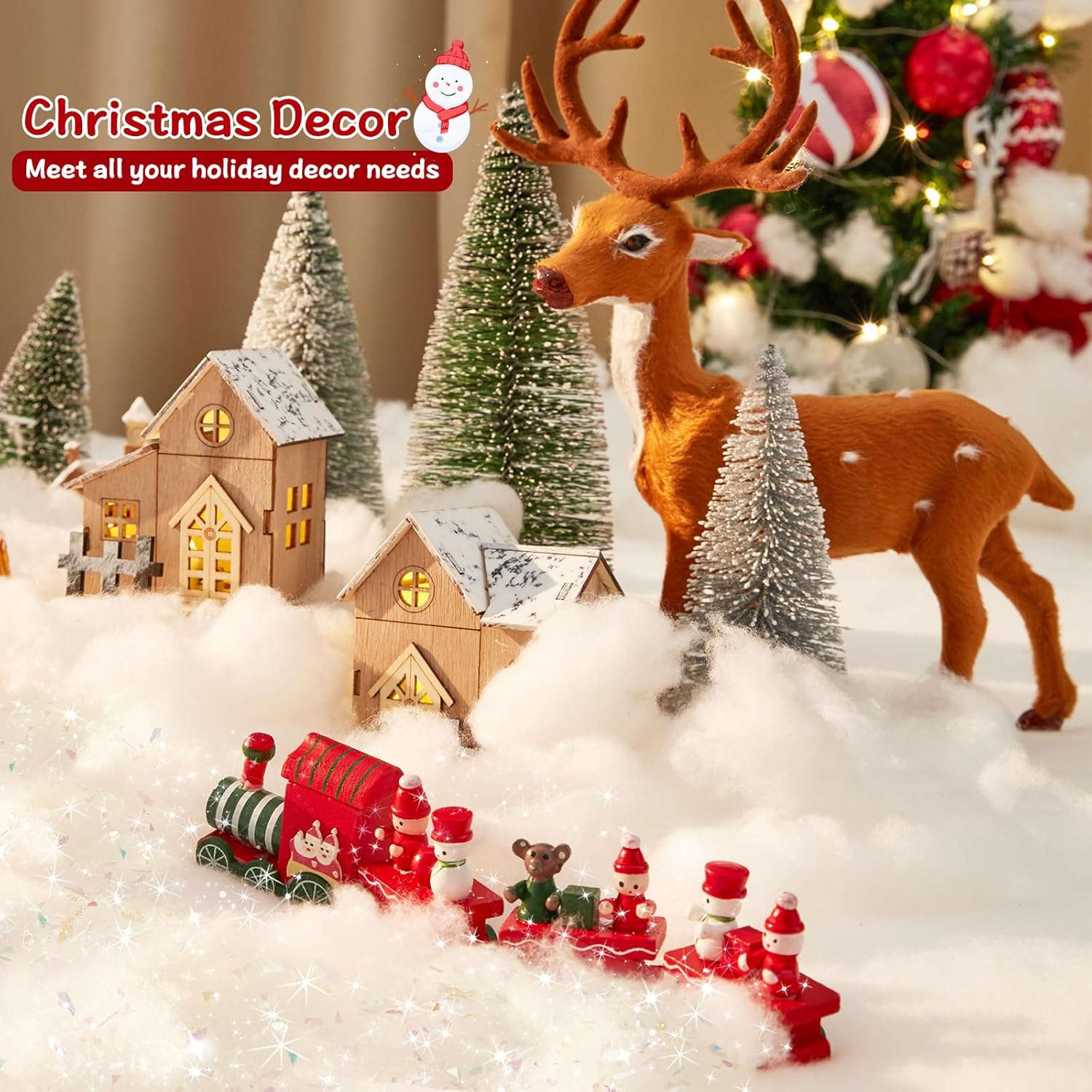 Skiennix 3pcs Artificial Christmas Snow - Soft Fluffy Snowflakes for Winter Decor | Perfect for Crafts & Displays
