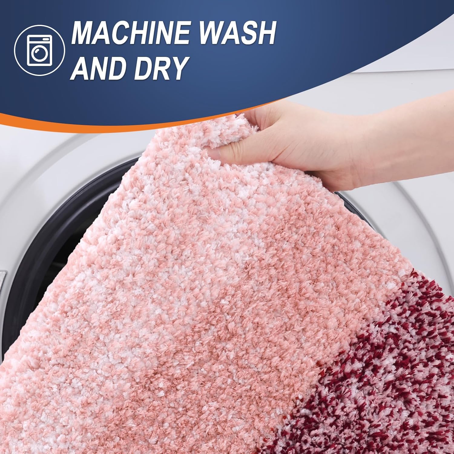 OLANLY Bath Rugs Mat - Extra Soft Microfiber, Quick Dry & Machine Washable | 24x16 Inches, Red