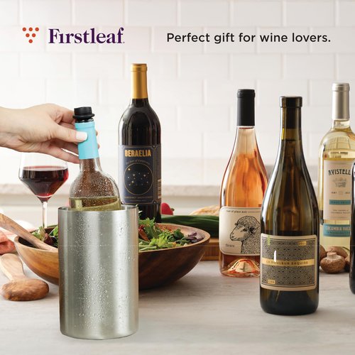 Firstleaf Stainless Steel Wine Chiller a Double-Insulated Iceless Bottle Cooler for Wine & Champagne, Keeps Bottles Cold up to 6 Hours, Portable, Fits Most Bottle Sizes, Wine Accessory Gift