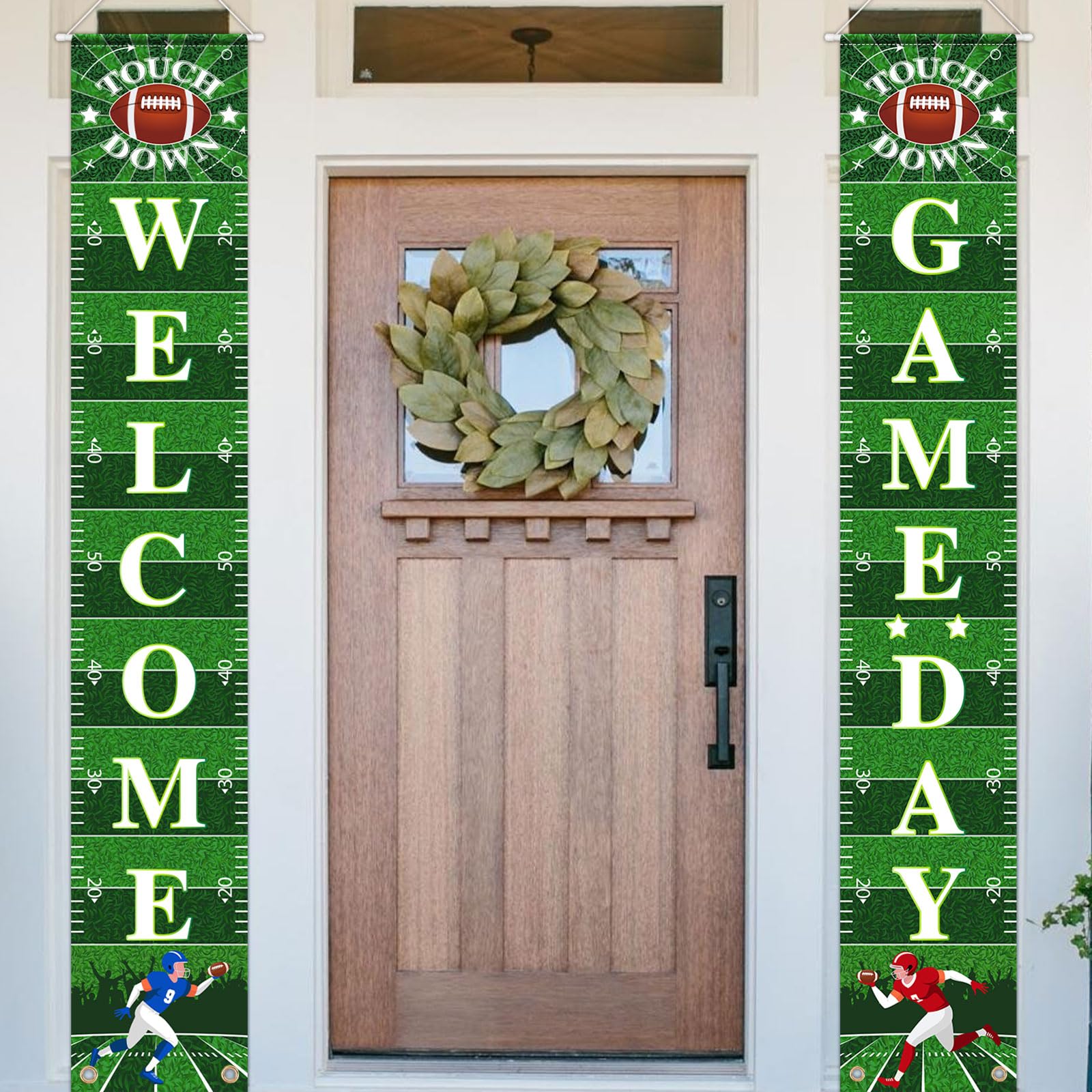 Football Porch Sign Banner Welcome Hanging Door Banner for Sport Theme Party Football Rugby Welcome Game Day Festival Party Decoration Supplies