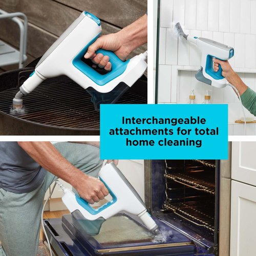 BLACK+DECKER Steam Mop, Floor and Handheld Steamer, Multi-Purpose Steam Cleaner with 6 Attachments, Corded (BHSM15FX08)