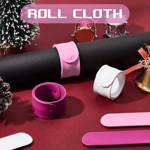 Charniol Wrapping Paper Roll Holder - 12-Piece Silicone Covered Metal Strips | 1 x 9 Inch Stabilizer in Rose Red, Pink, White