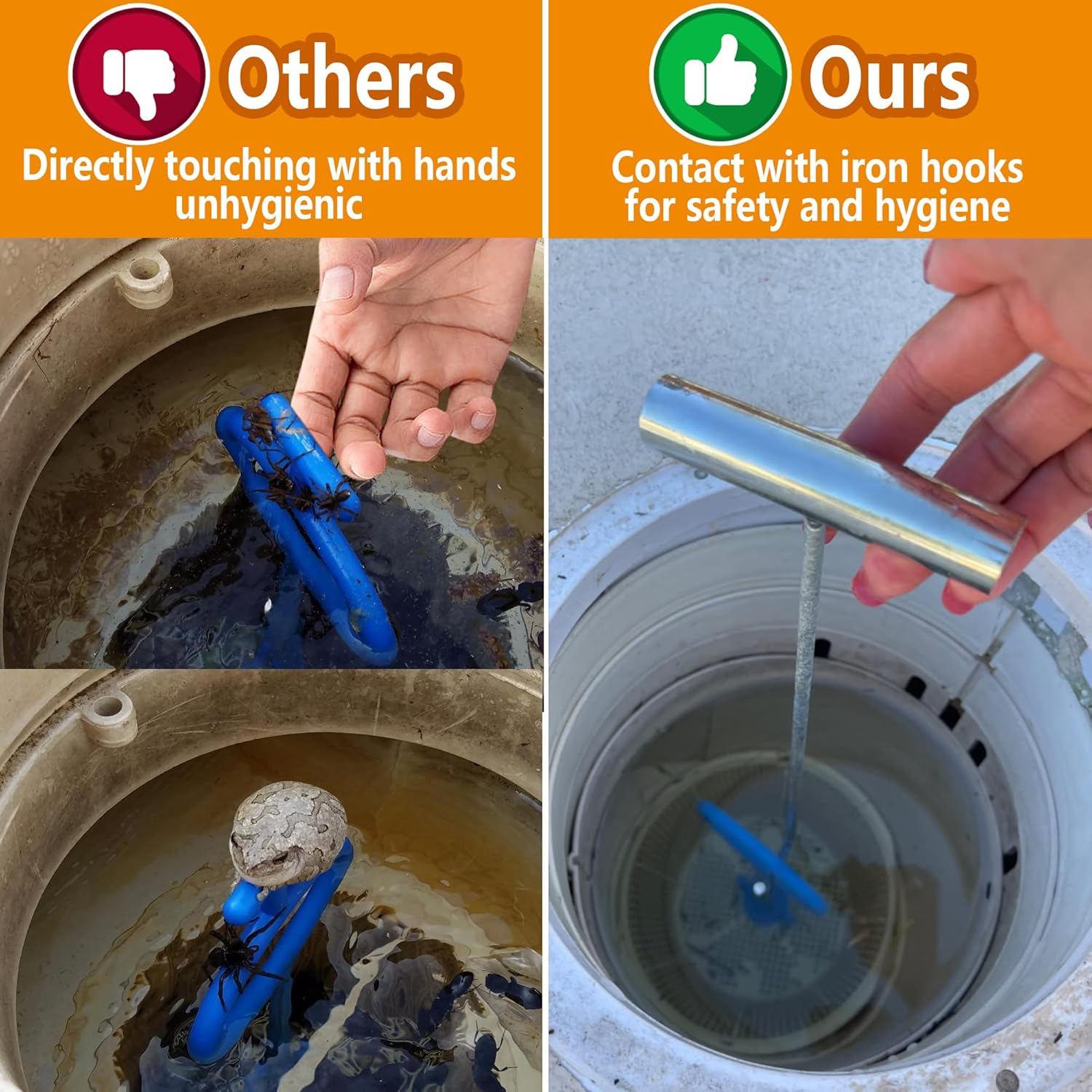 RunNico Skimmer Basket Handle - Universal Tool for Inground Pool Cleaning | Safe Debris Removal