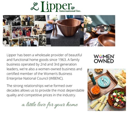 Lipper International 1094 Acacia Rustic Tulip Serving Bowl, Medium