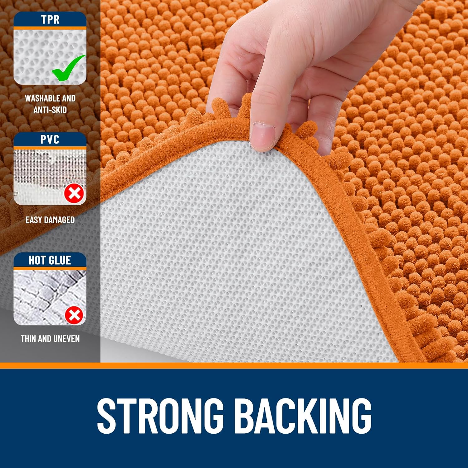 OLANLY Bathroom Rugs - Extra Soft Absorbent Chenille Mats | 30x20 Clay Color, Quick Dry & Machine Washable