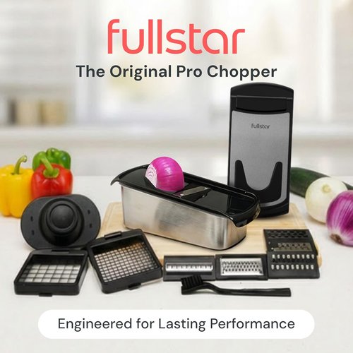 Fullstar Vegetable Chopper & Mandoline Slicer - 8-in-1 Stainless Steel Kitchen Gadget for Easy Food Prep