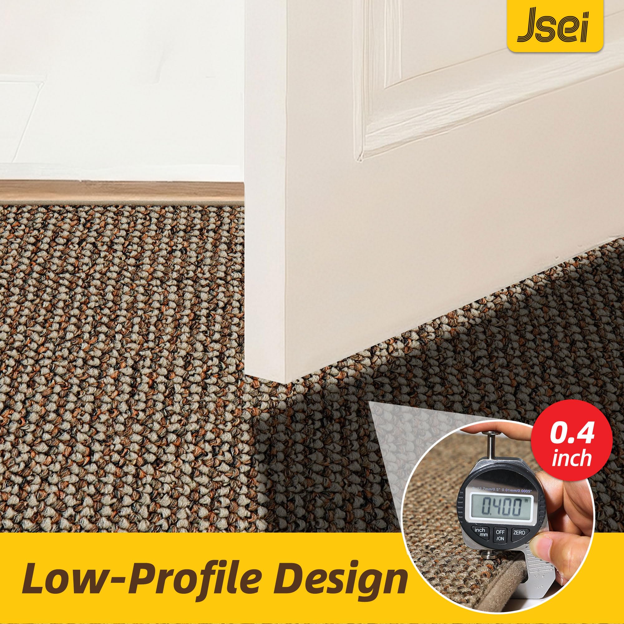 JSEI Dirt Trapper Door Mat 24"x36" Non-Slip Washable Entrance Mat, Dog Doormats, Absorbent & Fade-Resistant Floor Mats, Low Profile Welcome Mats for Entryway, Front Door, and Inside Entrance, Taupe