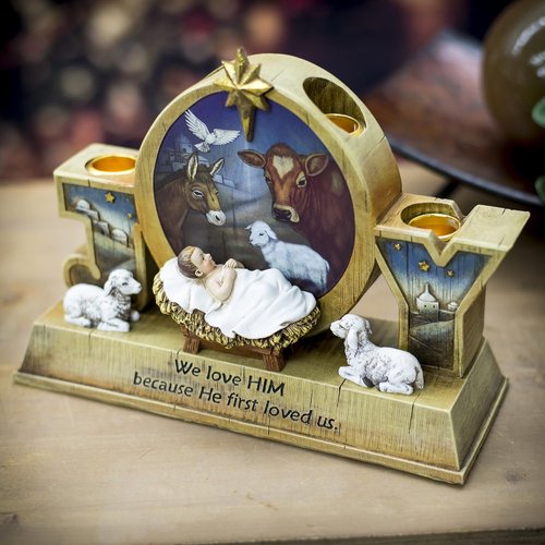Joseph's Studio Advent Babe Candle Holder - 7" Home Décor for Christmas | Devout Gift & Prayerful Inspiration