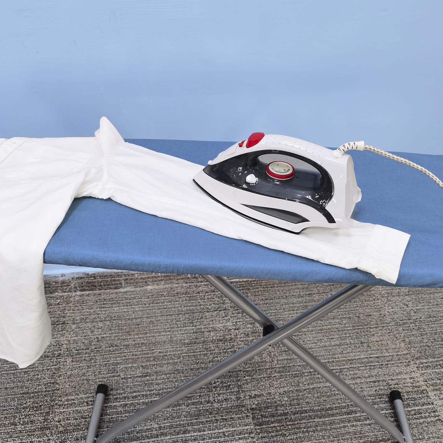 VividPaw Ironing Board Cover - Extra Wide Silicone Coated Pad with Thick Padding | 18" x 49" - Blue