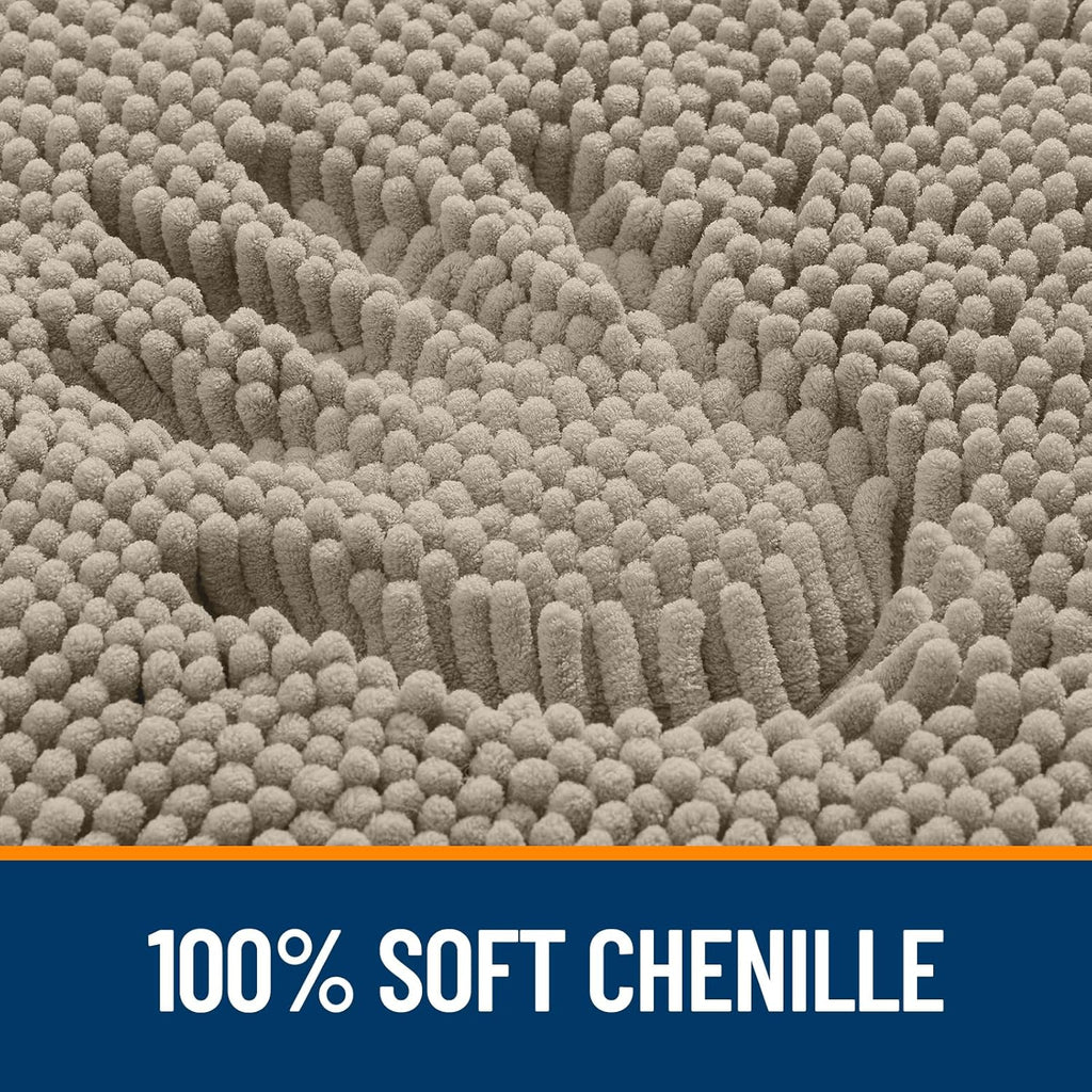 OLANLY Large Bathroom Rugs - Extra Soft Chenille Bath Mats | Quick-Dry, Machine Washable, Warm Taupe 70x46