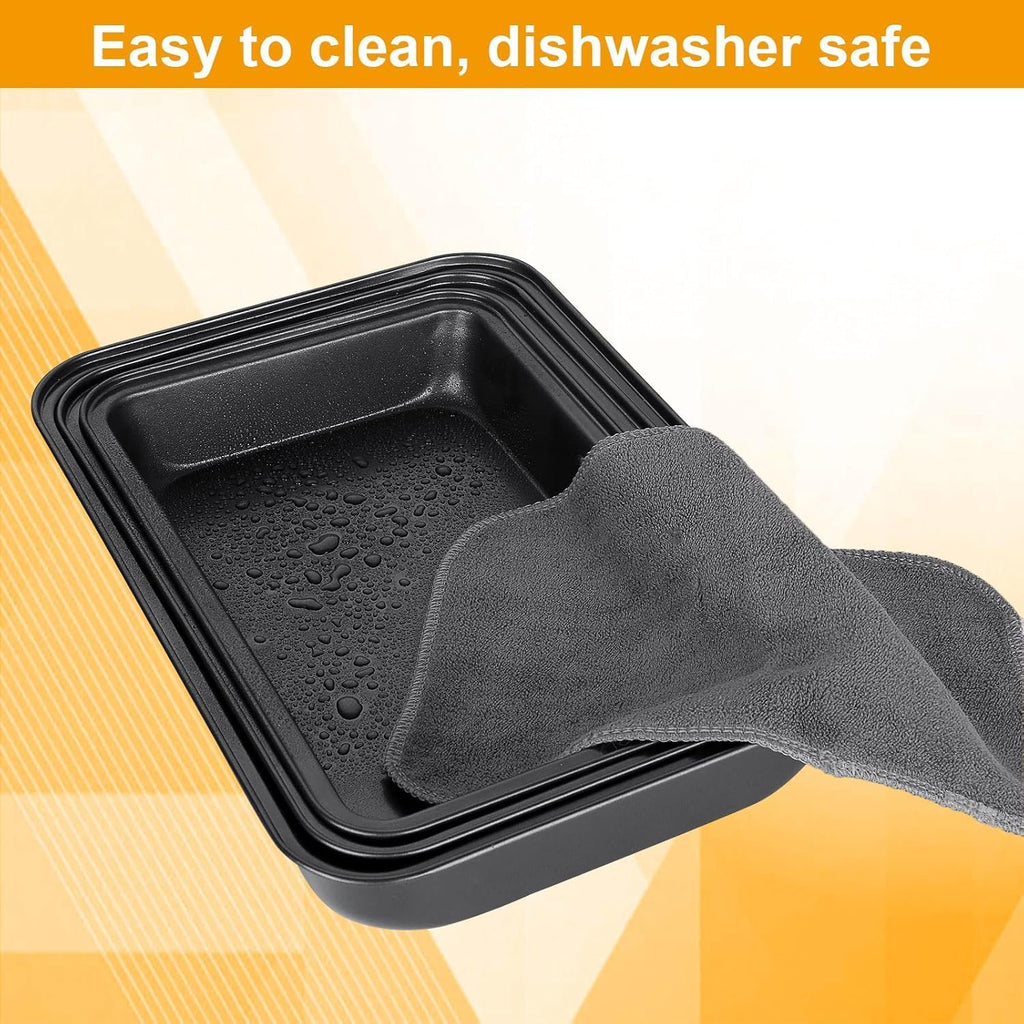 Nonstick Baking Sheets Set of 4 by [Brand Name] - Versatile Cookie Trays for Oven | Dishwasher Safe, Black