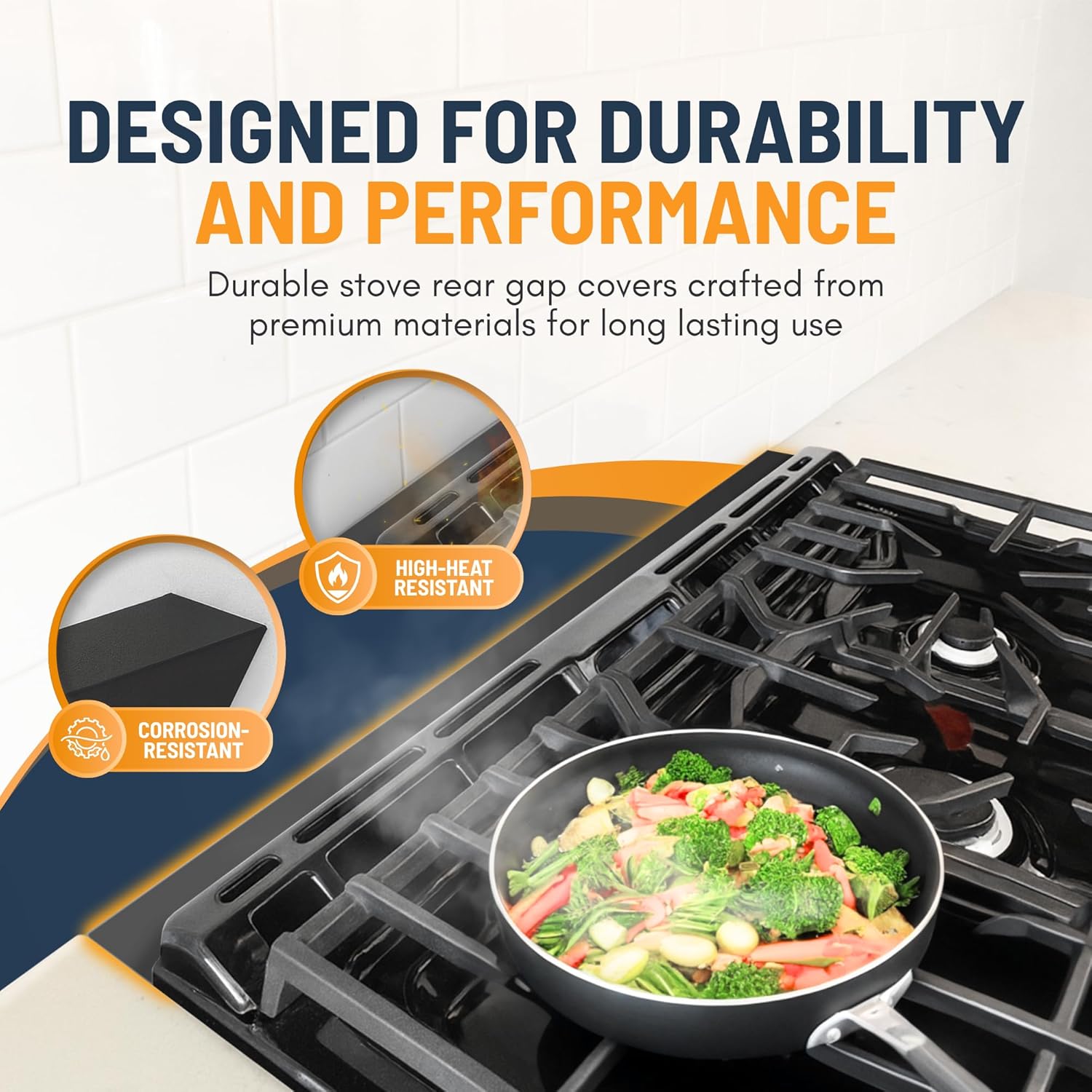 Skiennix 30” Slide-In Range Gap Filler Kit - Universal Aluminum Stove Trim Cover in Black