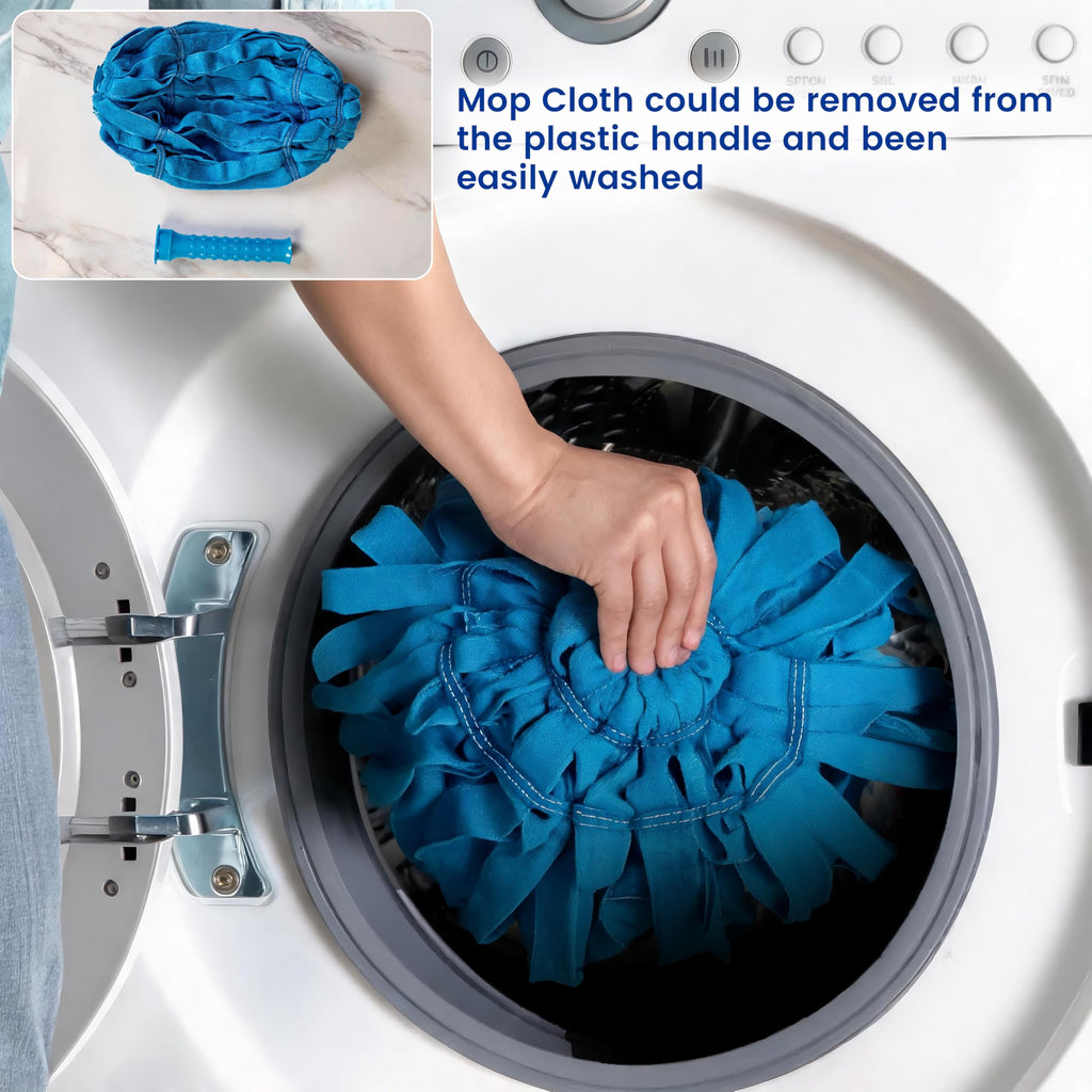 EaseYourDay Self-Wringing Twist Mops, Hands-Free Ratchet Wringing, Microfiber Mop with 1 Extra Refill