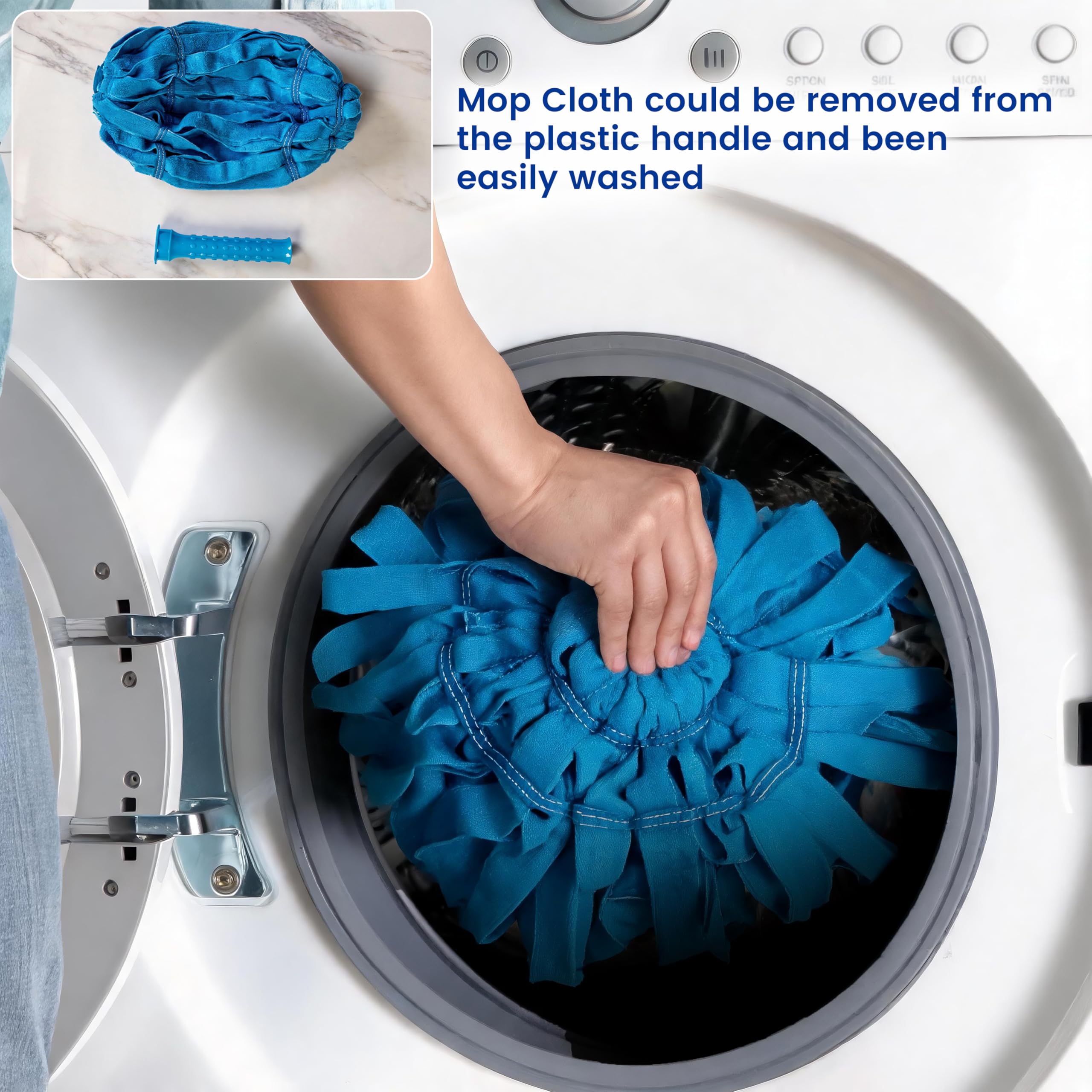 EaseYourDay Self-Wringing Twist Mops, Hands-Free Ratchet Wringing, Microfiber Mop with 1 Extra Refill