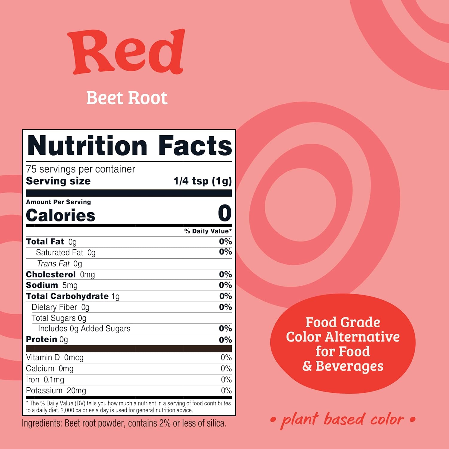 Nutricost Red Plant-Based Food Coloring - Natural Beet Root Powder | 75 Servings for Food & Beverages