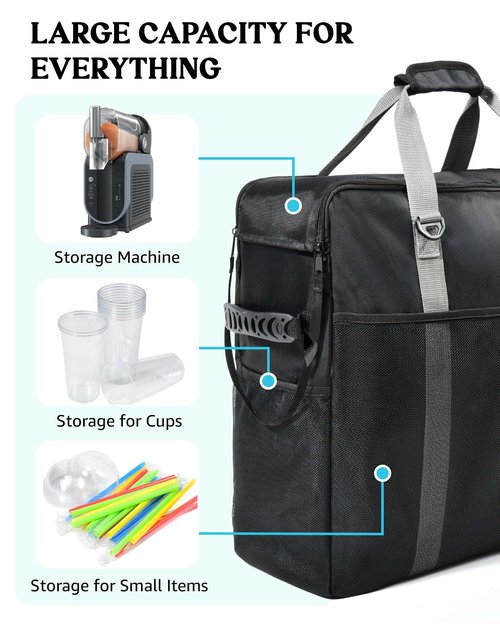 BS-VOG Carrying Bag for Ninja Slushie Machine FS301 & FS300, Portable Travel Tote Storage Bag with Front-Opening Design for Frozen Drink Maker, Thick Padded Protector for Machine Accessories