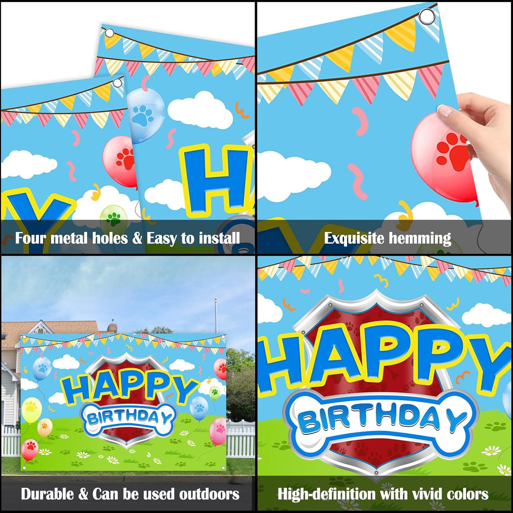 Skiennix 5x3ft Cartoon Dog Theme Backdrop - Perfect Photography Background for Kids' Birthday Parties