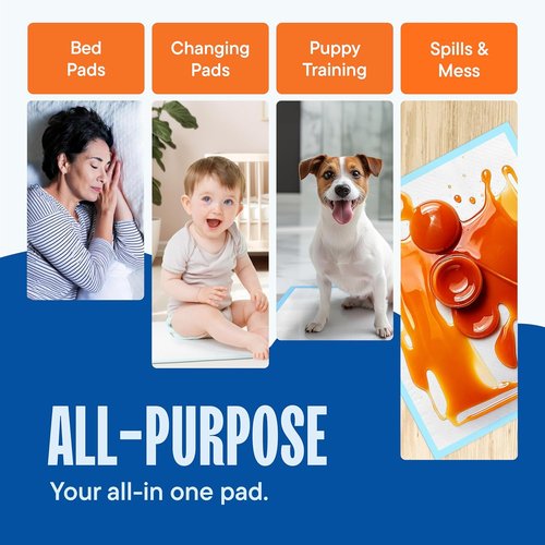 Chucks Disposable Underpads - Absorbent Fluff Protection for Incontinence | Extra Large 30x36 Pee Pads for Kids, Adults & Pets