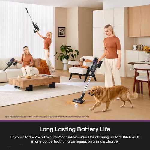 Eureka Cordless Vacuum - 50 Min Runtime, Lightweight 5.5 lbs, Perfect for Pet Hair & Allergies on Hardwood & Carpet