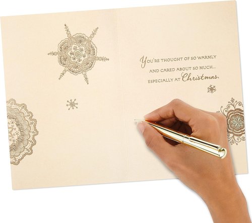 Hallmark Christmas Card - Thinking of You Design with Snowflakes | Perfect for Holiday Greetings