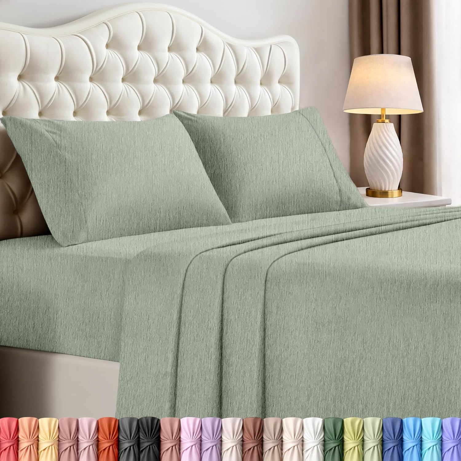 Utopia Bedding Queen Size Sheet Set - Soft, Breathable Microfiber | 4-Piece in Heather Sage