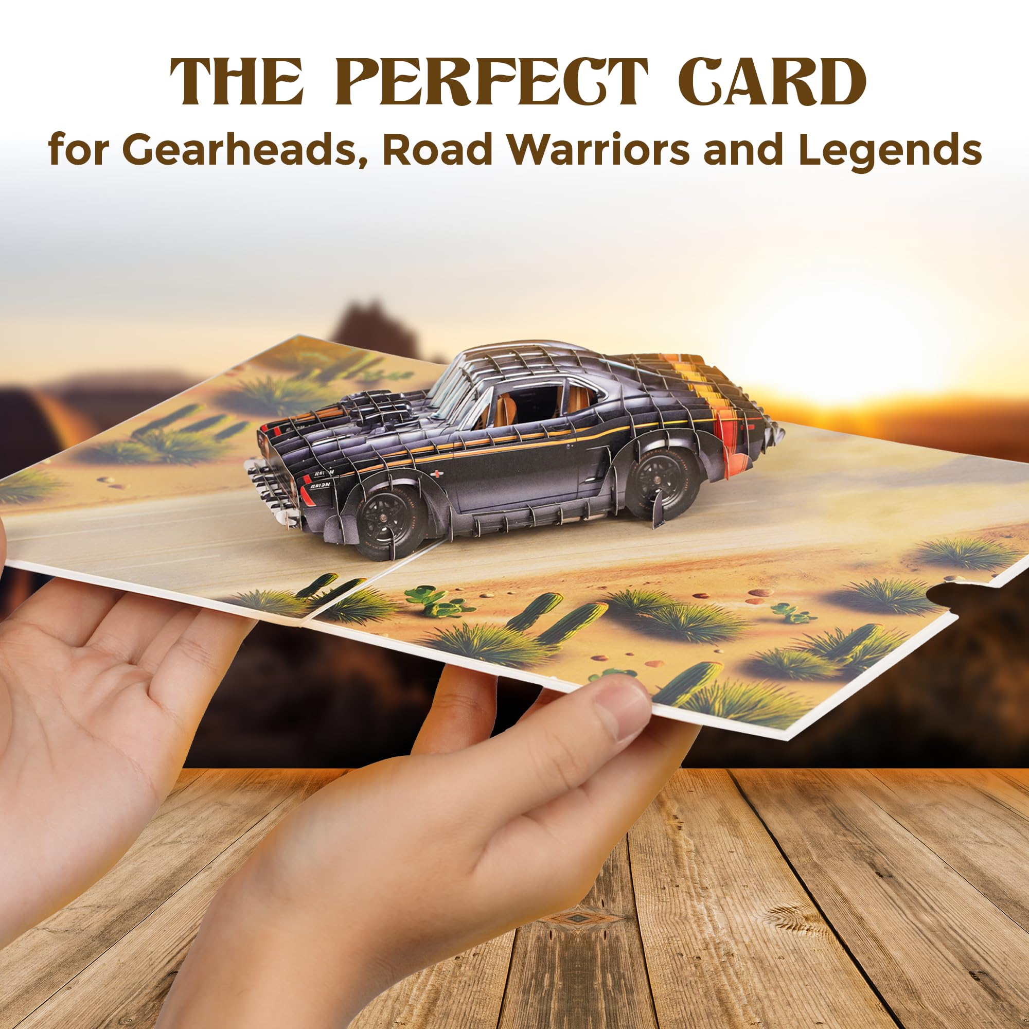 PopUpia Classic Car 3D Pop Up Card – Birthday Cards for Men, Father’s Day Card Car Theme, Muscle Car Greeting Card, Unique Gift for Classic Car Lover, Handmade Keepsake for Dad, Husband, or Boyfriend