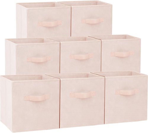 Criusia Storage Cubes - 13-Inch Heavy-Duty Fabric Bins for Closet Organization | 8-Pack Collapsible Baskets for Toys & Blankets