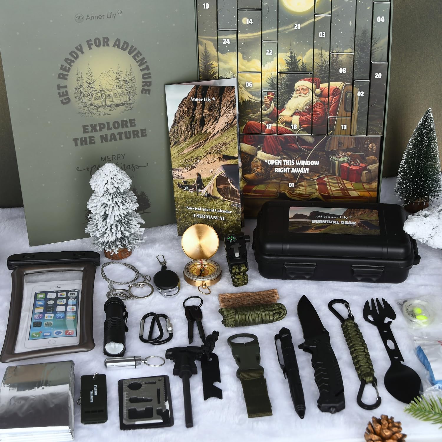Survival Advent Calendar | 2025 Survival Kits for Men - 24 Days of Outdoor Adventure Gifts