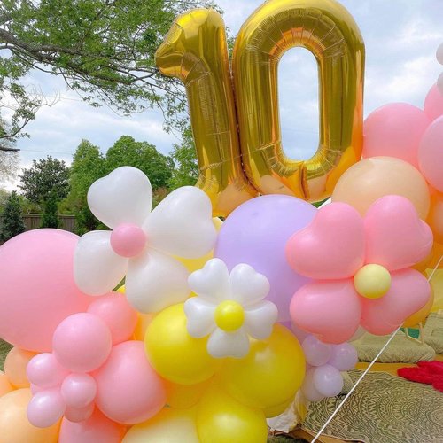 Gold 10 Number Balloons by [Brand Name] - 40 Inch Giant Balloons for 10th Birthday & Anniversary Celebrations
