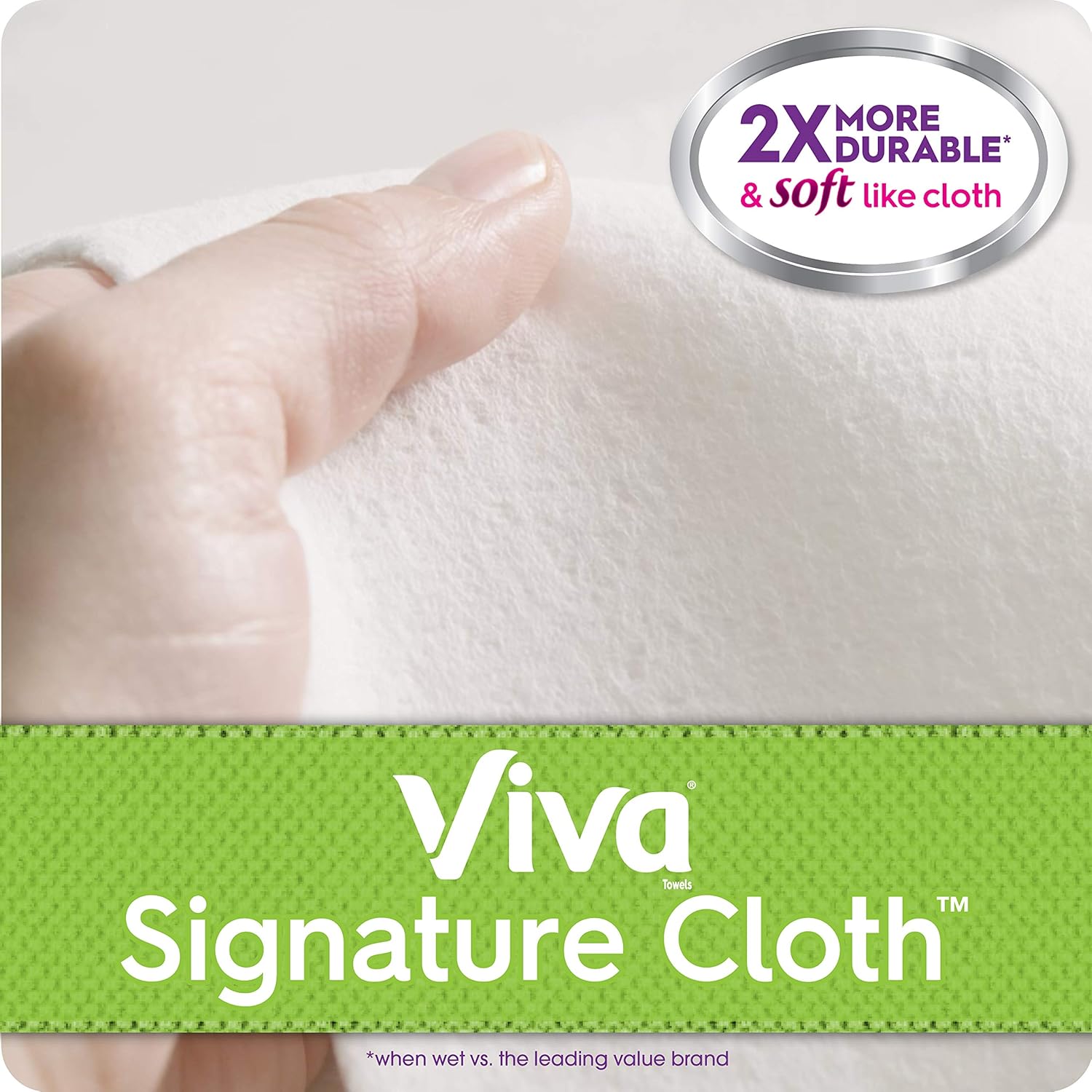 Viva Signature Cloth Paper Towels - Soft & Strong Kitchen Towels, White | 6 Count