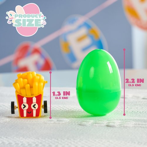 JOYIN 50 Pcs Prefilled Easter Eggs with Toys, 48 Bright Colorful and 2 Pcs Gold Filled Plastic Eggs with Toys for Easter Eggs Hunt Filler, Basket Stuffer, Party Favors