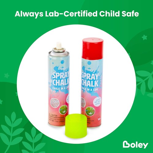 Boley Spray Chalk - Vibrant 8 Pack Washable Chalk Spray Paint, Non-Toxic 7 oz for Outdoor Fun