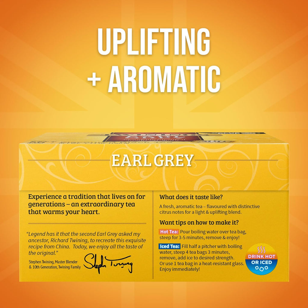 Twinings Earl Grey Black Tea - Citrus & Bergamot Flavor, 50 Individually Wrapped Bags, 6 Packs