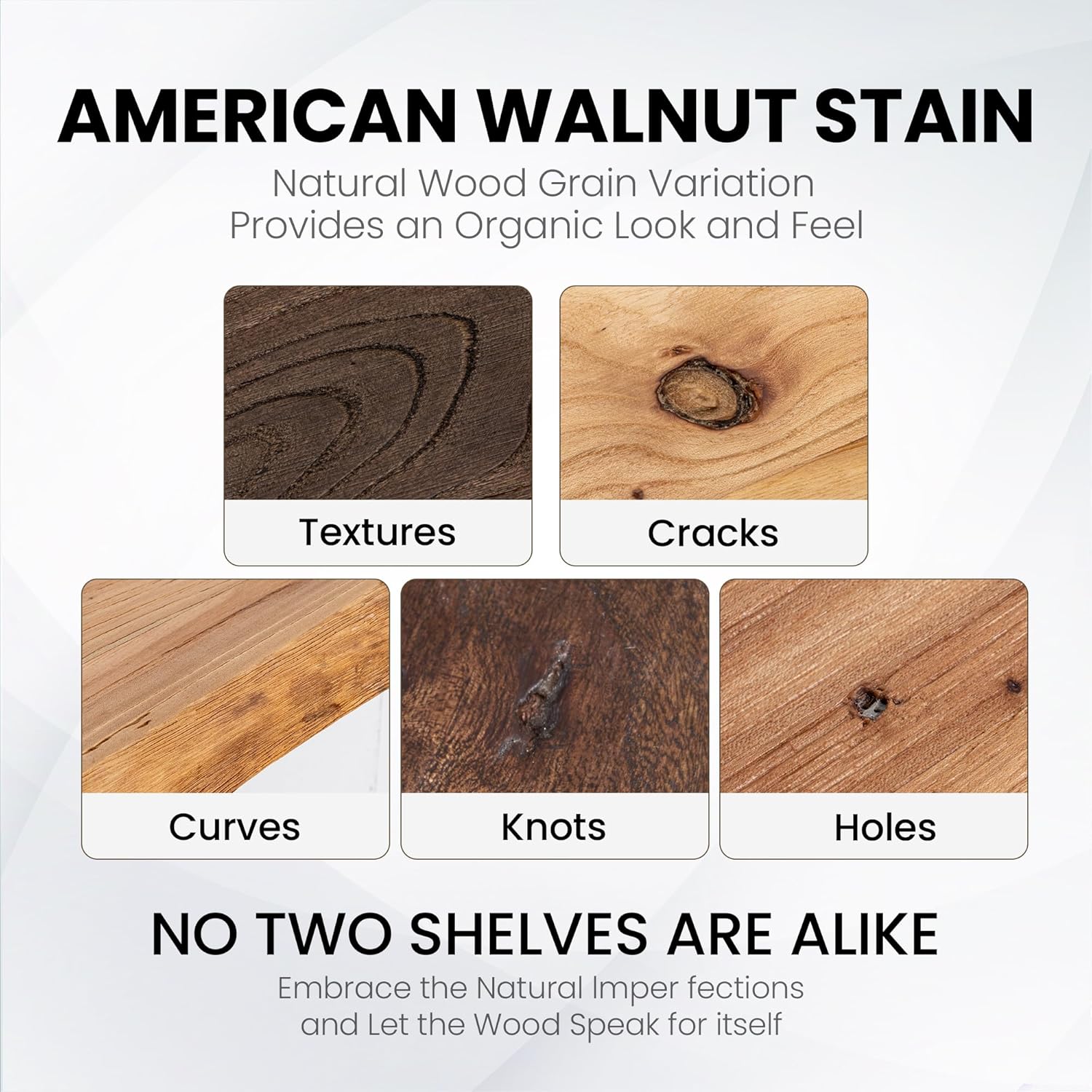 Rustic Elm Wood Floating Shelves by [Brand Name] - Heavy-Duty 36"x9.3" Set of 2 | Invisible Brackets for Living Room & Bedroom