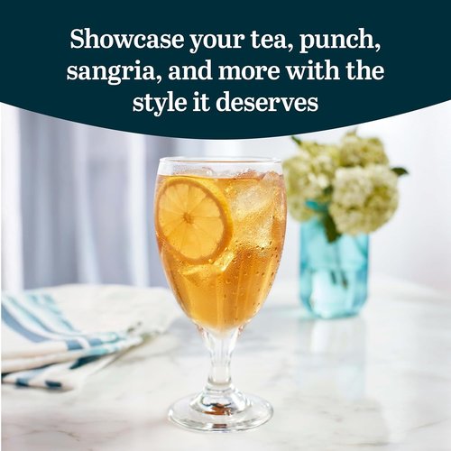 Libbey Classic Glass Goblets - Set of 12 Dishwasher Safe 16.25 Oz Drinking Glasses for Tea & Sangria