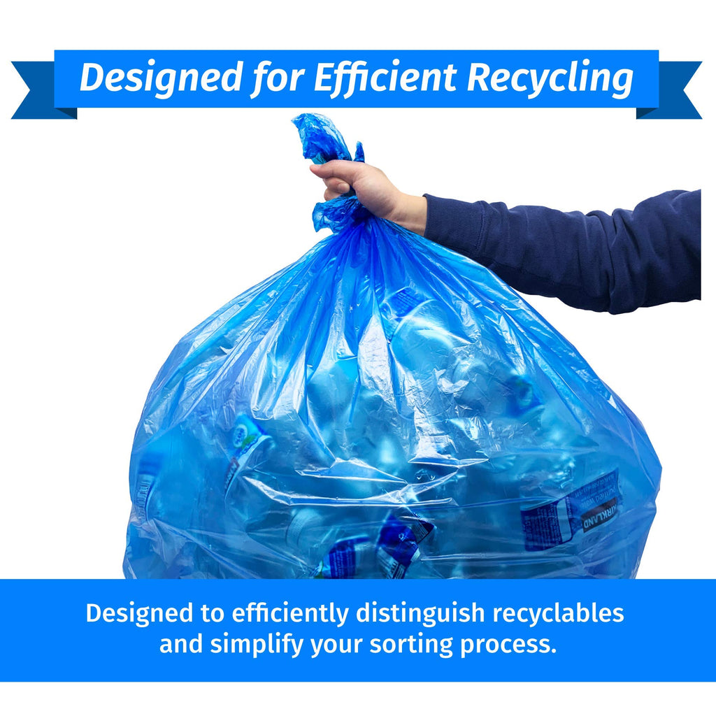 Reli. SuperValue 33 Gallon Recycling Bags (120 Count) Made in the USA - Blue Trash Bags, 30-33 Gallon | Recycling, Garbage | 33Gal with 30Gal - 35Gal Capacity