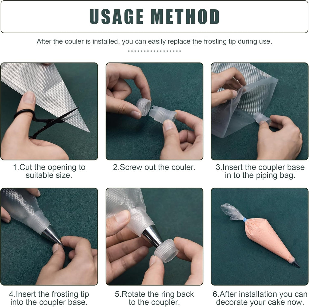 Skiennix Piping Bags and Tips Set - 100pcs 16 Inch Pastry Bags with 16 Tips & Cake Scrapers