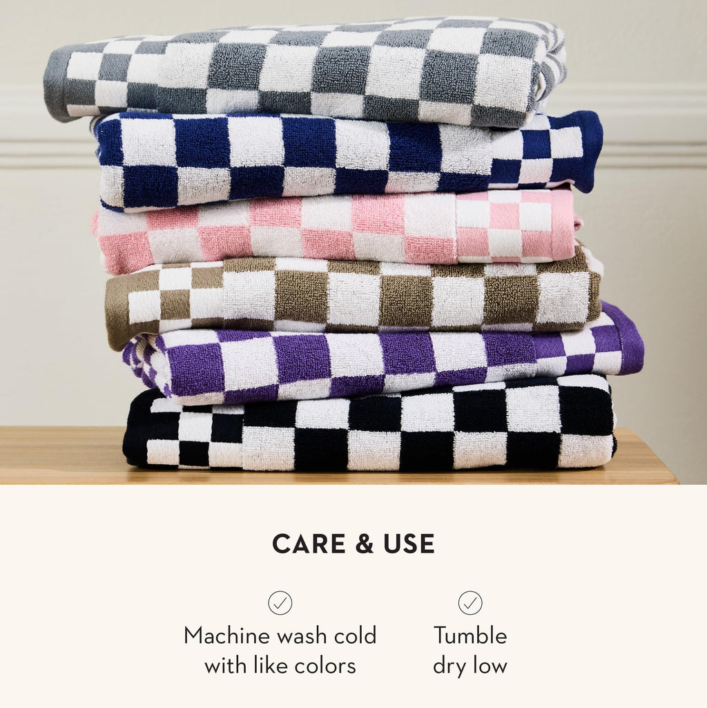 MACKENZIE-CHILDS Hand Towel, Cute Decorative Hand Towel for Bathroom and Kitchen, Pink-and-White Rosy Check