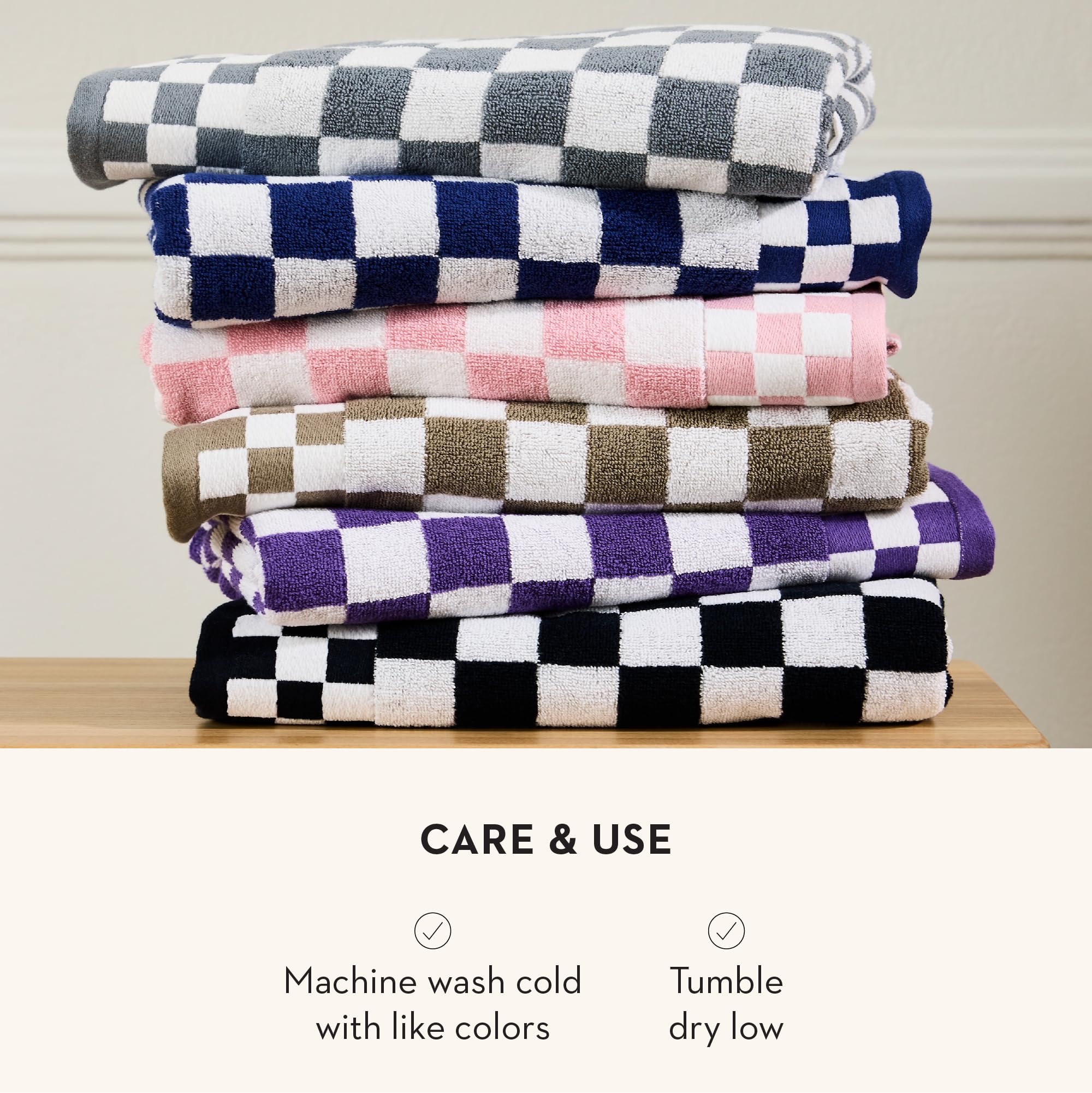 MACKENZIE-CHILDS Hand Towel, Cute Decorative Hand Towel for Bathroom and Kitchen, Pink-and-White Rosy Check