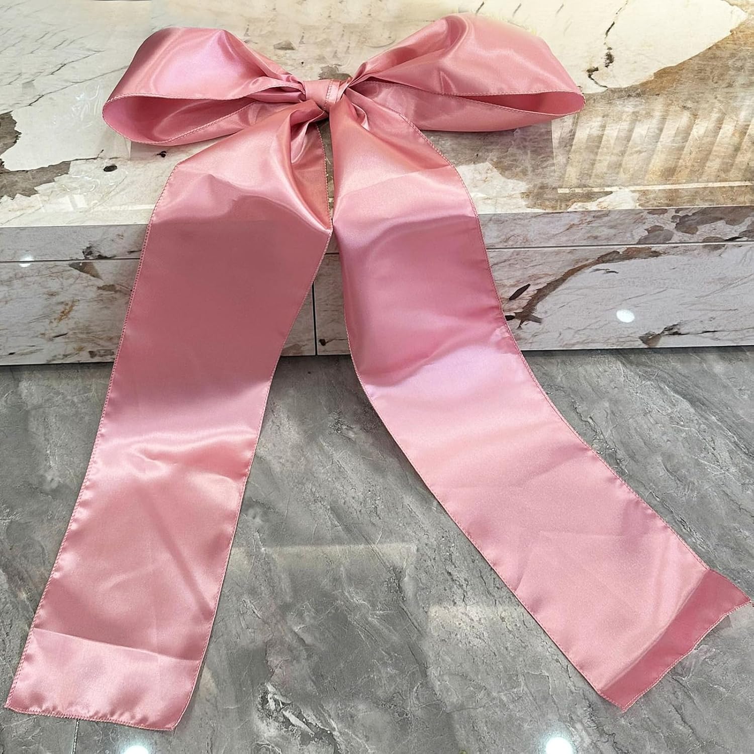 Skiennix Large Pink Bow Party Decor - 18 x 33 Inches Giant Ribbon for Birthday & Bridal Showers