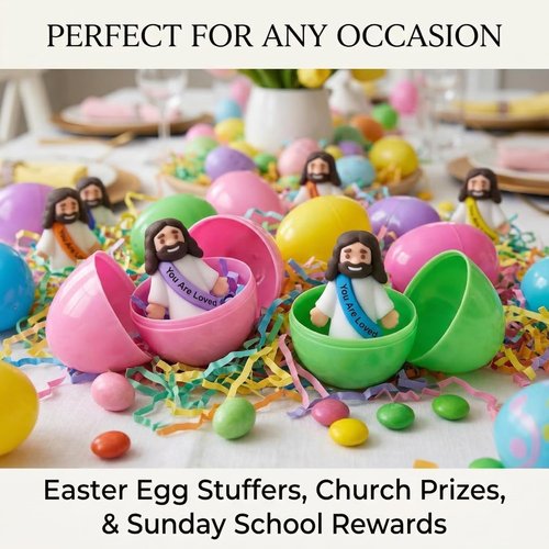 33PCS Mini Jesus Figurines by [Brand Name] - Multicolor Tiny Christian Statues for Easter Gifts | Perfect for Hide and Seek Games