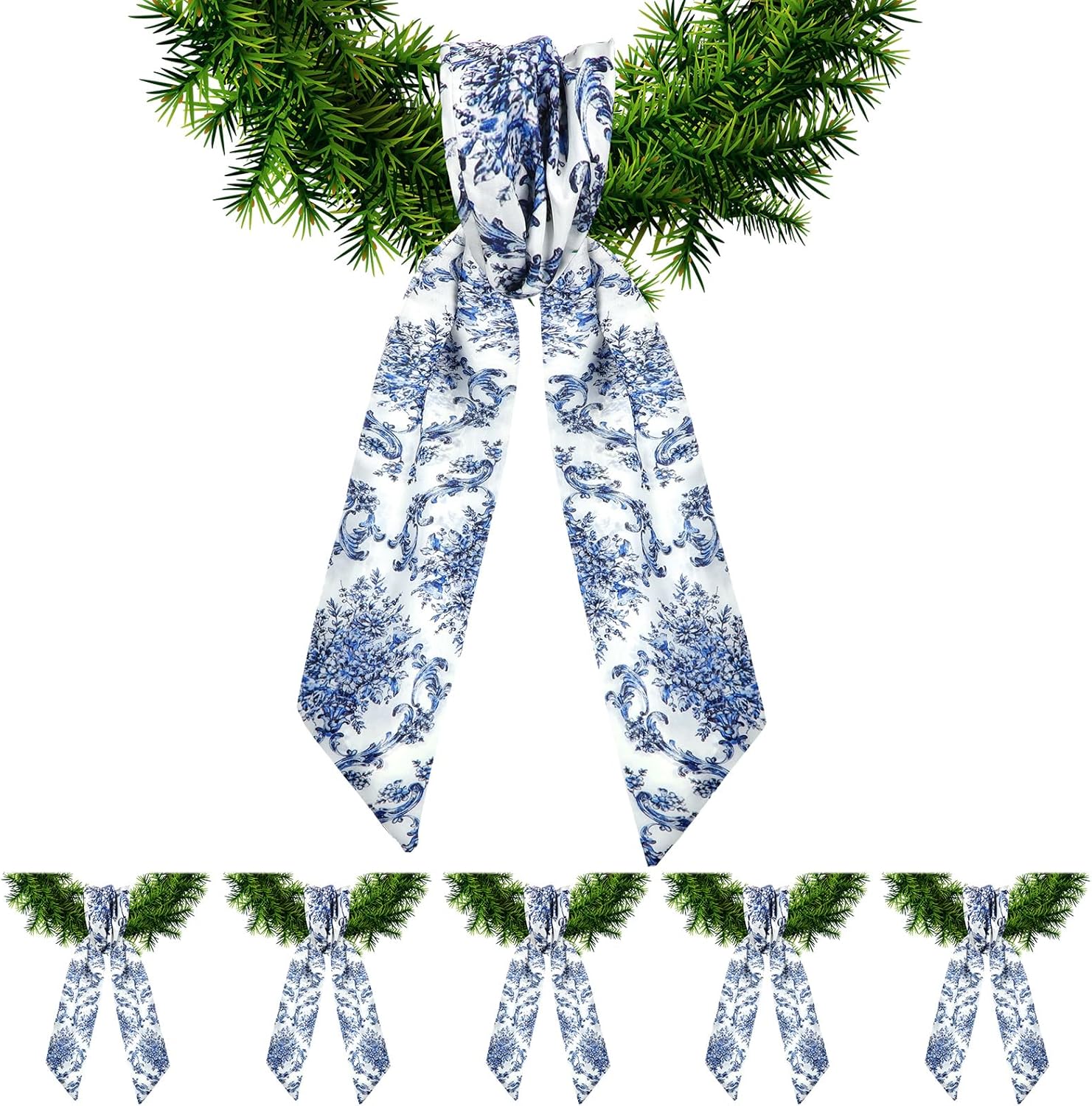 XunYee Wreath Sash Set - 6 Pcs Embroidery Monogram Decor for Indoor/Outdoor Weddings & Events | Retro Style