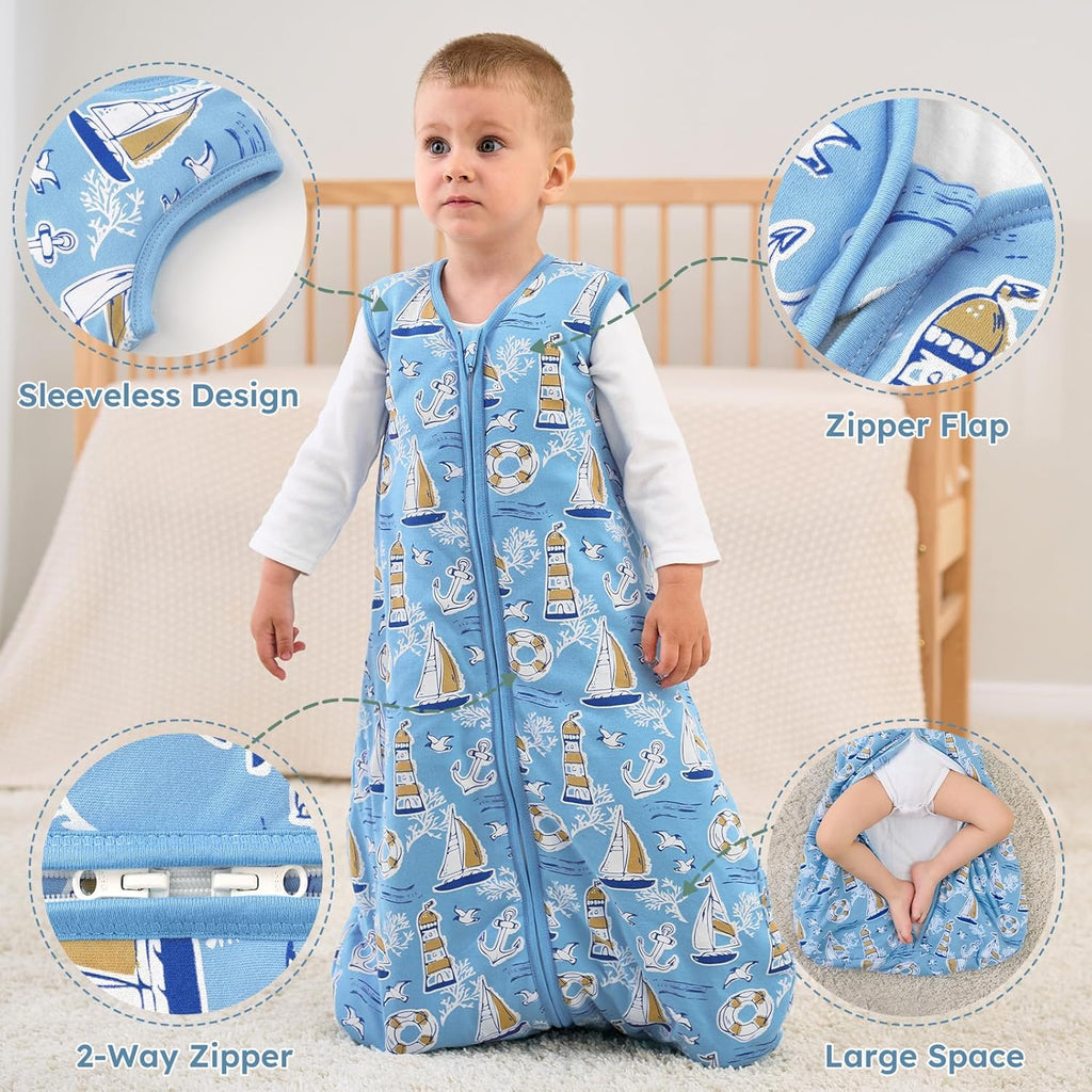 Yoofoss Baby Sleep Sack | 1.5 Tog Organic Cotton Wearable Blanket for Infants 0-6 Months - Warm & Comfy